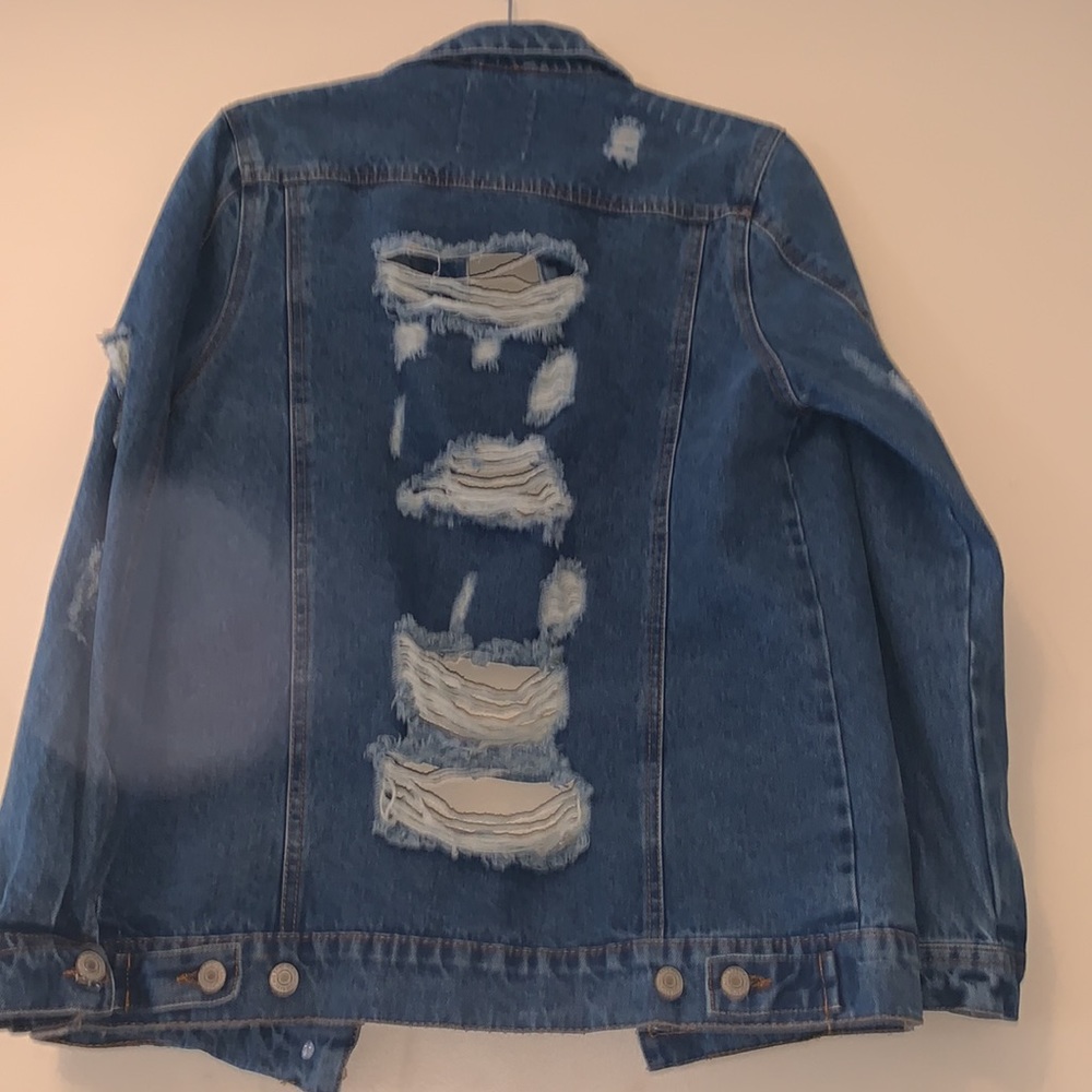 Forever 21 Ripped Jean Jacket - Picture 2 of 4
